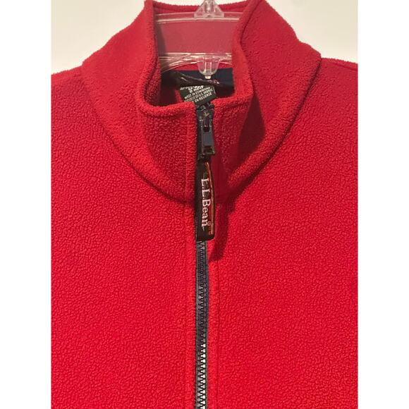 L. L. Bean  Fleece sleeveless Vest Red Men Regular Medium 90’s Vintage Full Zip - Picture 5 of 8